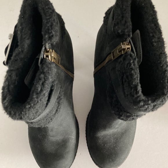 Timberland Women's Glancy Teddy Fleece Boots Booties Faux Fur Leather 6M - NWOB - Picture 4 of 16